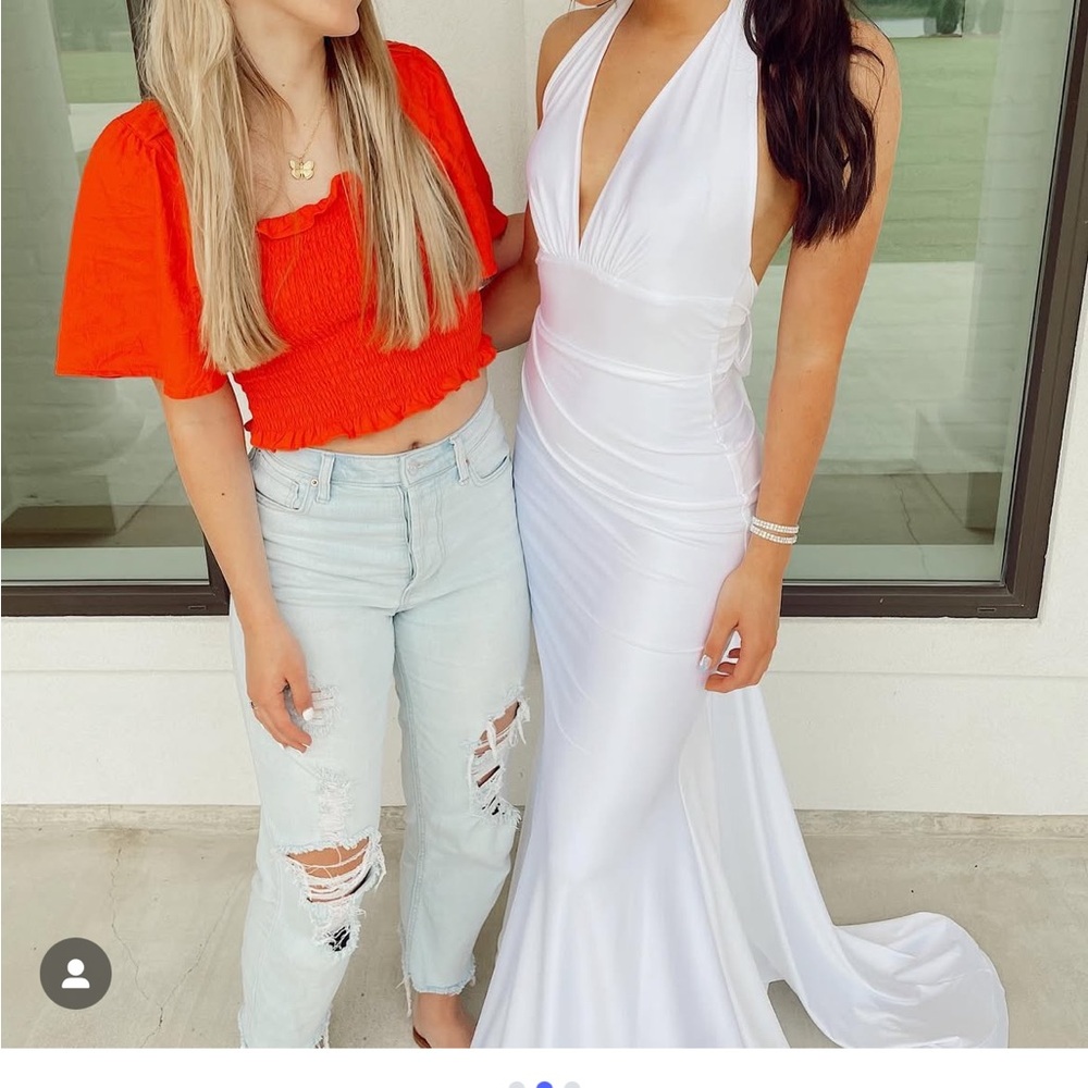 Elegant White Halter Dress